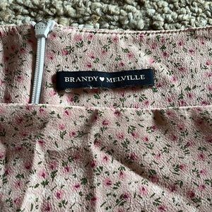 Brandy Melville Pink Floral Midi Skirt